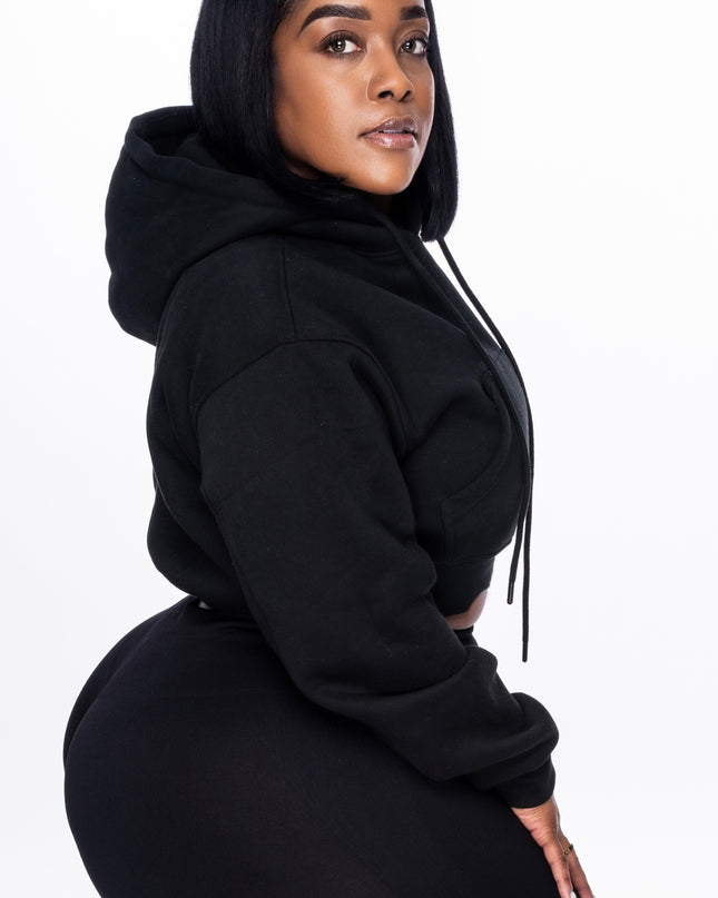Comfy Cropped Black Hoodie