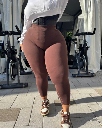 Sculpt Me V Back Brown Leggings
