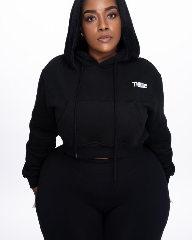 Comfy Cropped Black Hoodie