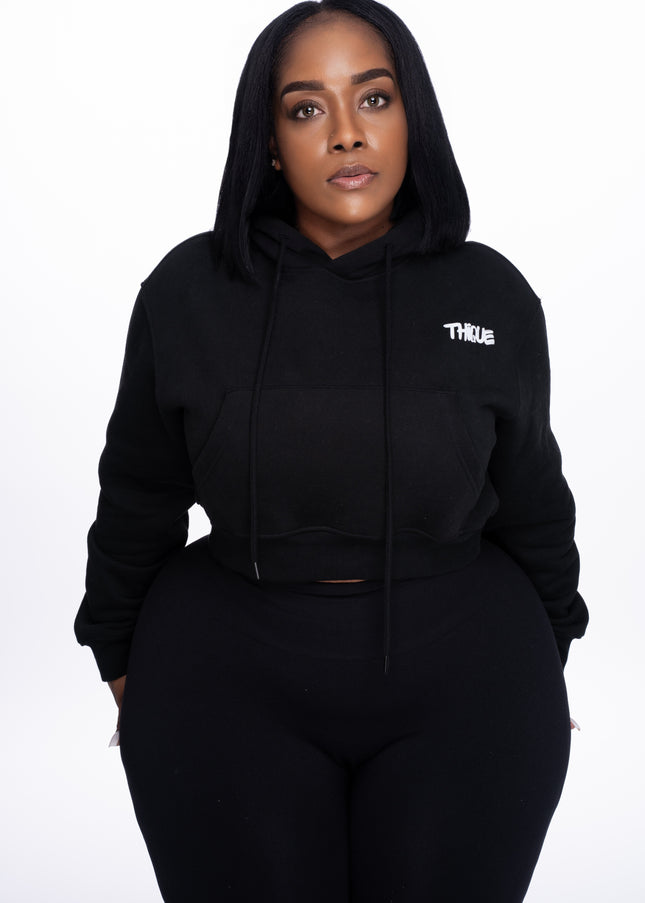 Comfy Cropped Black Hoodie