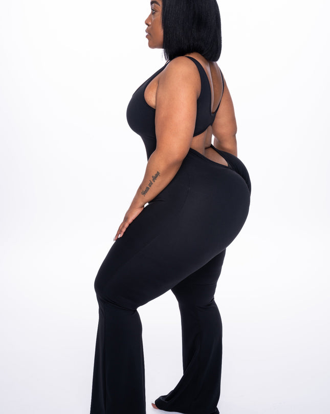 Sculpt Me Scrunch Black Jumpsuit